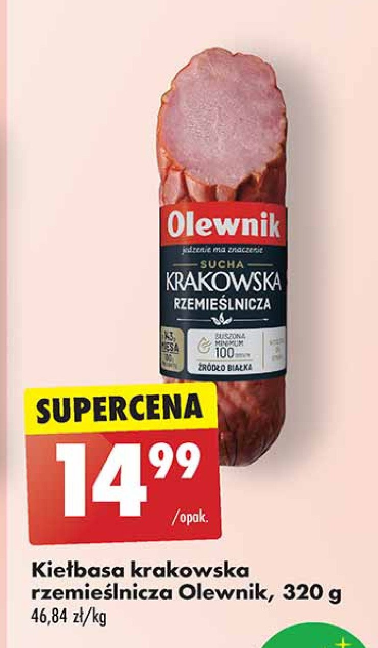 Kiełbasa krakowska rzemieślnicza Olewnik promocja