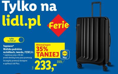 Walizka podróżna na kółkach, twarda, 77/87,5 L promocja w Lidl