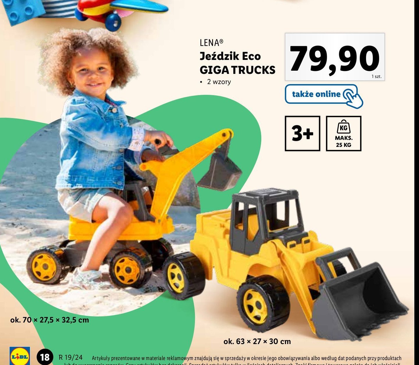 Jeździk giga trucks 70 x 27.5 x 32.5 cm Lena promocja