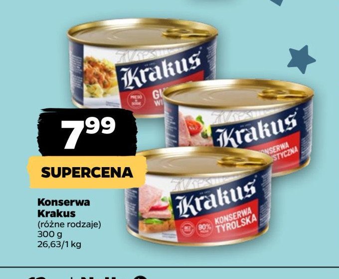 Gulasz wieprzowy Krakus animex promocja w Netto