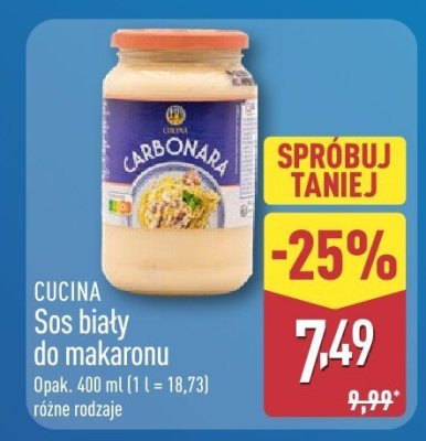Sos biały do makaronu Cucina różne rodzaje promocja w Aldi