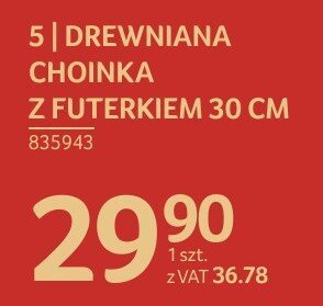 Drewniana choinka z futerkiem 30 cm promocja w Selgros