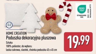 Poduszka dekoracyjna pluszowa HOME CREATION promocja w Aldi