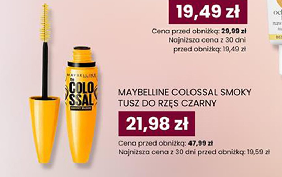 Tusz do rzęs Maybelline colossal volum' express promocja w Dino