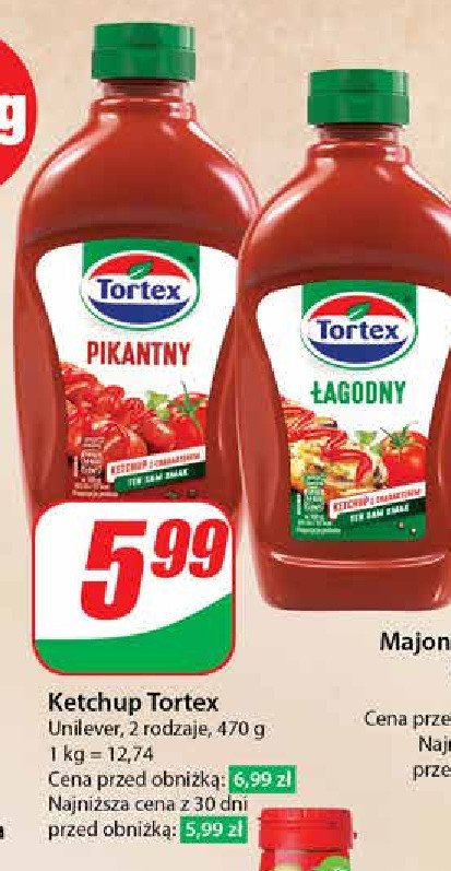 Ketchup pikantny Tortex promocja w Dino