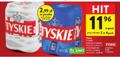Piwo Tyskie Zero 0,0% promocja w Intermarche