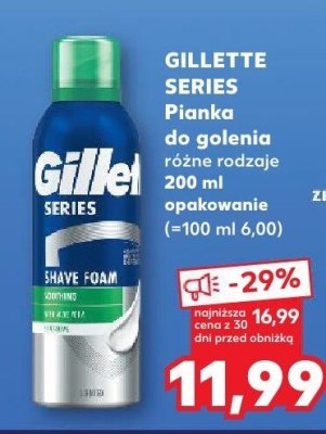 Pianka do golenia GILLETTE SERIES różne rodzaje 200 ml promocja w Kaufland
