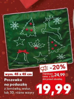 Poszewka na poduszkę welur / 3D wym. 45 x 45 cm promocja w Kaufland