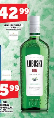 Gin Lubuski 0.7l 37.5% promocja w TOPAZ