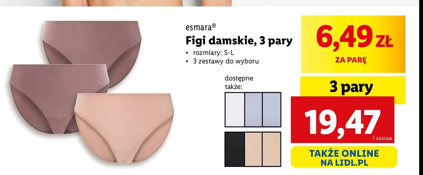 Figi damskie s-l Esmara promocja w Lidl