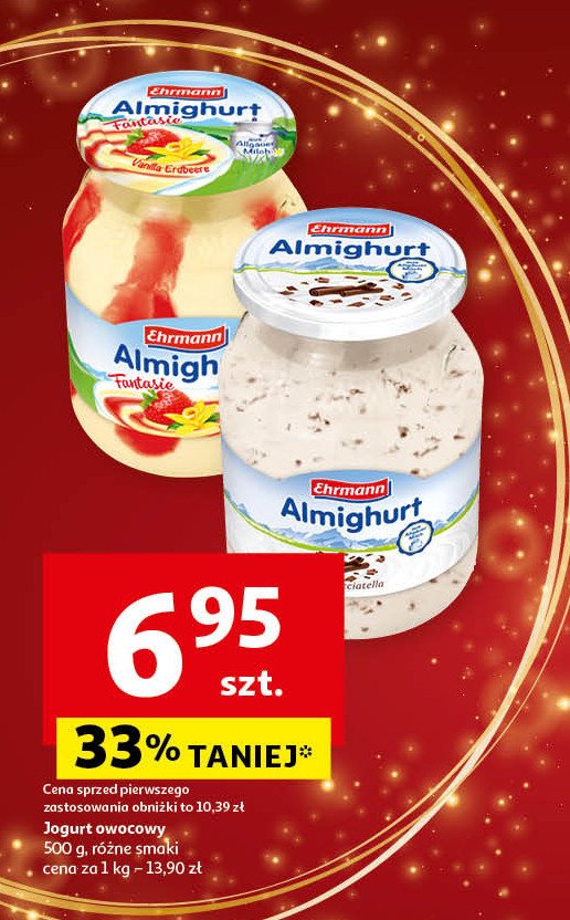 Jogurt wanilia + truskawka Ehrmann promocja w Auchan