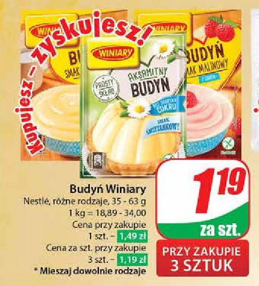 Budy艅 aksaminty waniliowy bez cukru Winiary budy艅 promocja