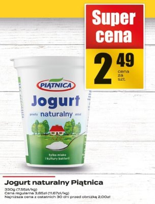 Jogurt naturalny Piątnica promocja w Supeco