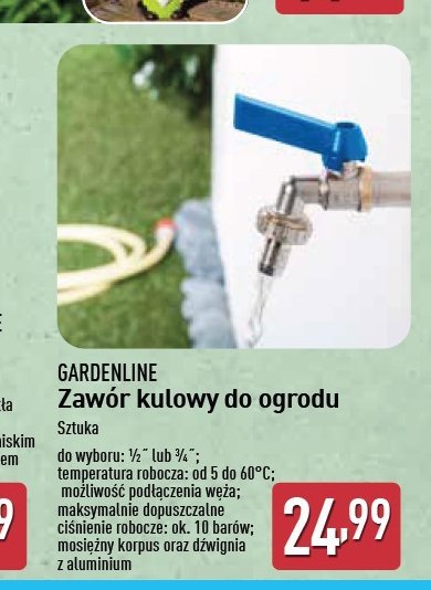 Zawór kulowy do ogrody 1/2'' GARDEN LINE promocja