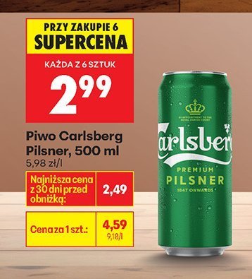 Piwo Carlsberg Pilsner promocja w Biedronka