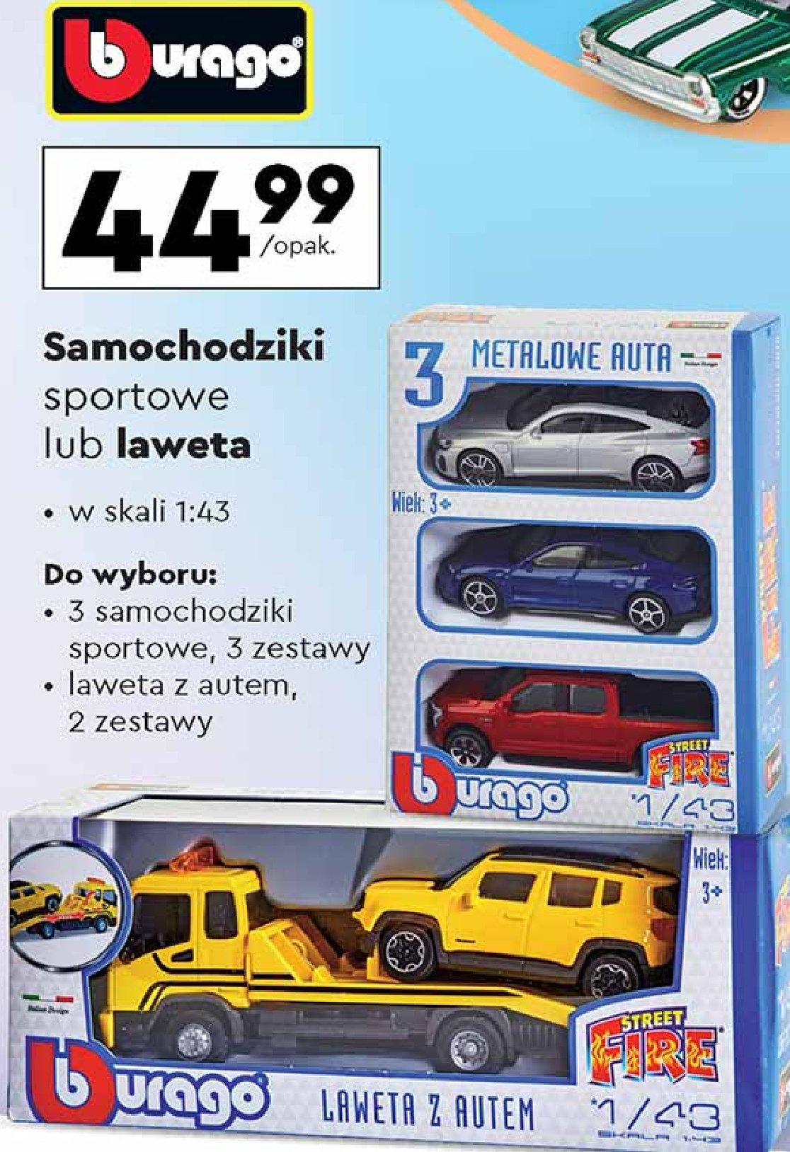 Laweta z autem Bburago promocja