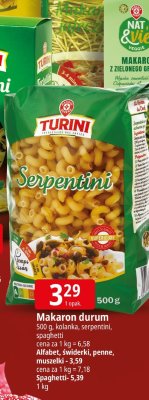 Makaron durum Turini 500 g, kokardki, serpentini, spaghetti promocja w Leclerc