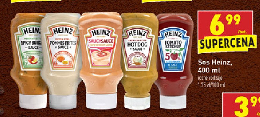 Sos tangy burger sauce Heinz promocja