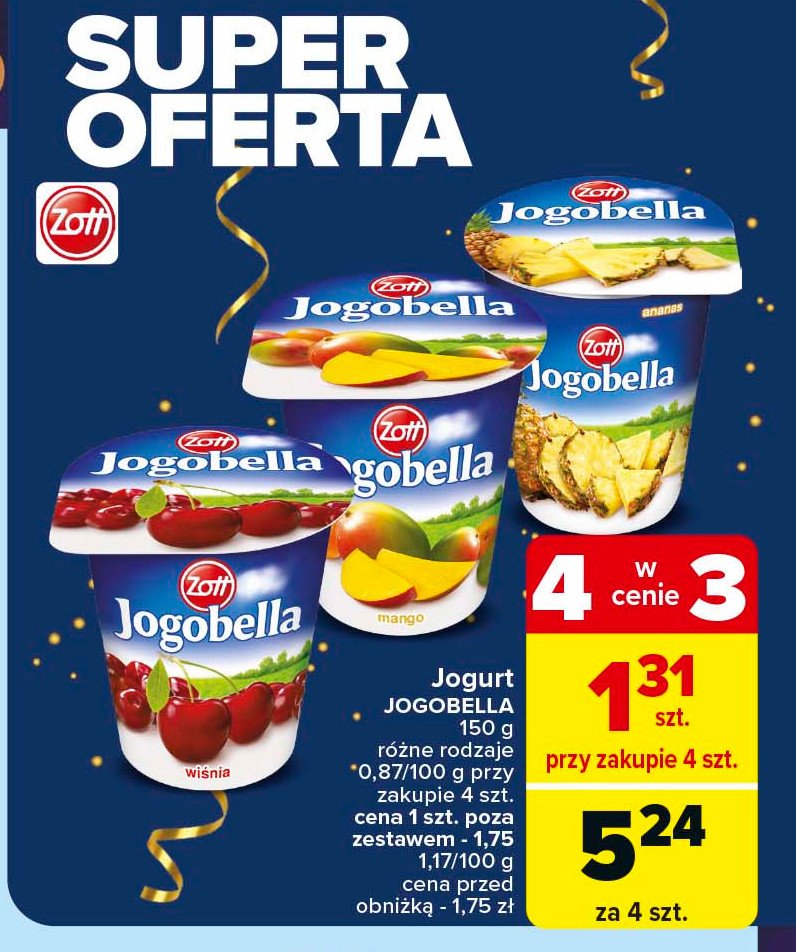 Jogurt wiśnia Zott jogobella promocja