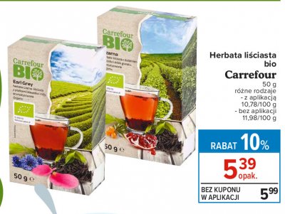 Herbata czarna z rokitnikiem i skórką granatu Carrefour bio promocja