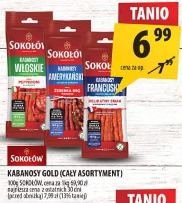 Kabanosy goli cały asortyment Sokołów promocja w Arhelan