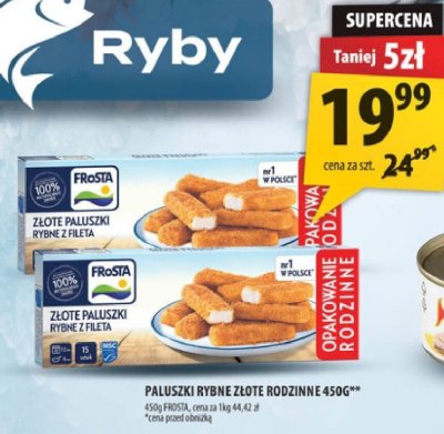 Paluszki rybne złote rodzinne 450g Frosta promocja w Arhelan