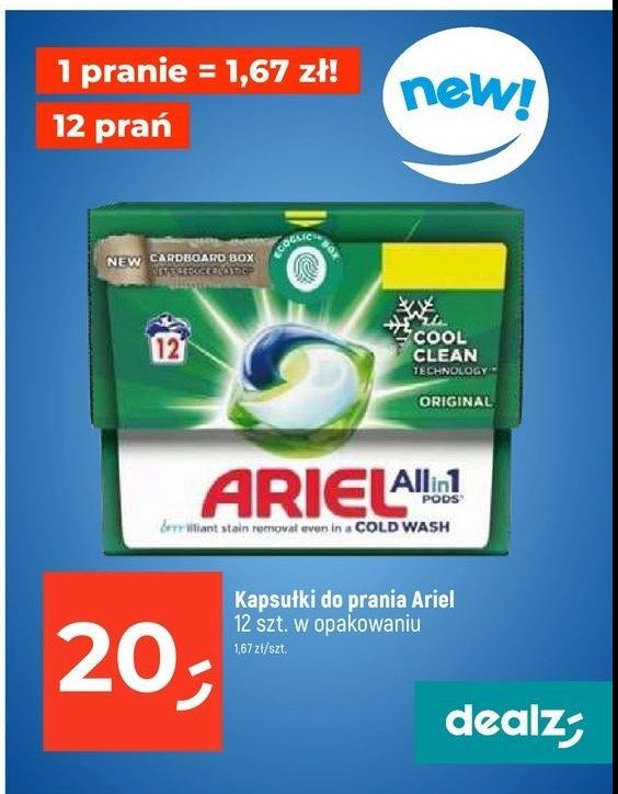 Kapsułki do prania cool clean Ariel all in 1 promocja