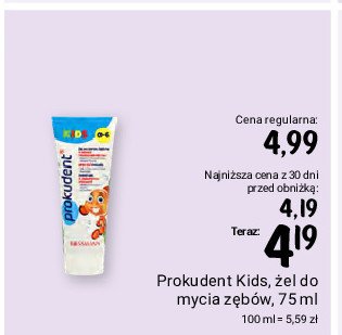 Pasta do zębów dla dzieci 0-6 Prokudent promocja