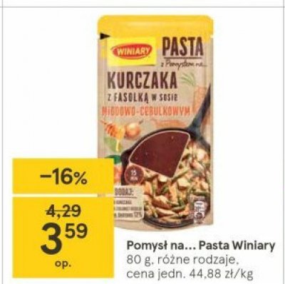 Kurczak z fasolk膮 w sosie miodowo-cebulkowym Winiary pasta z pomys艂em na... promocja