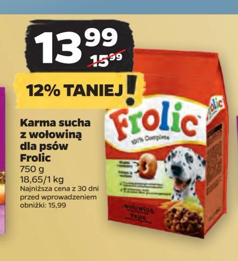 Karma dla psa wo艂owina Frolic promocja