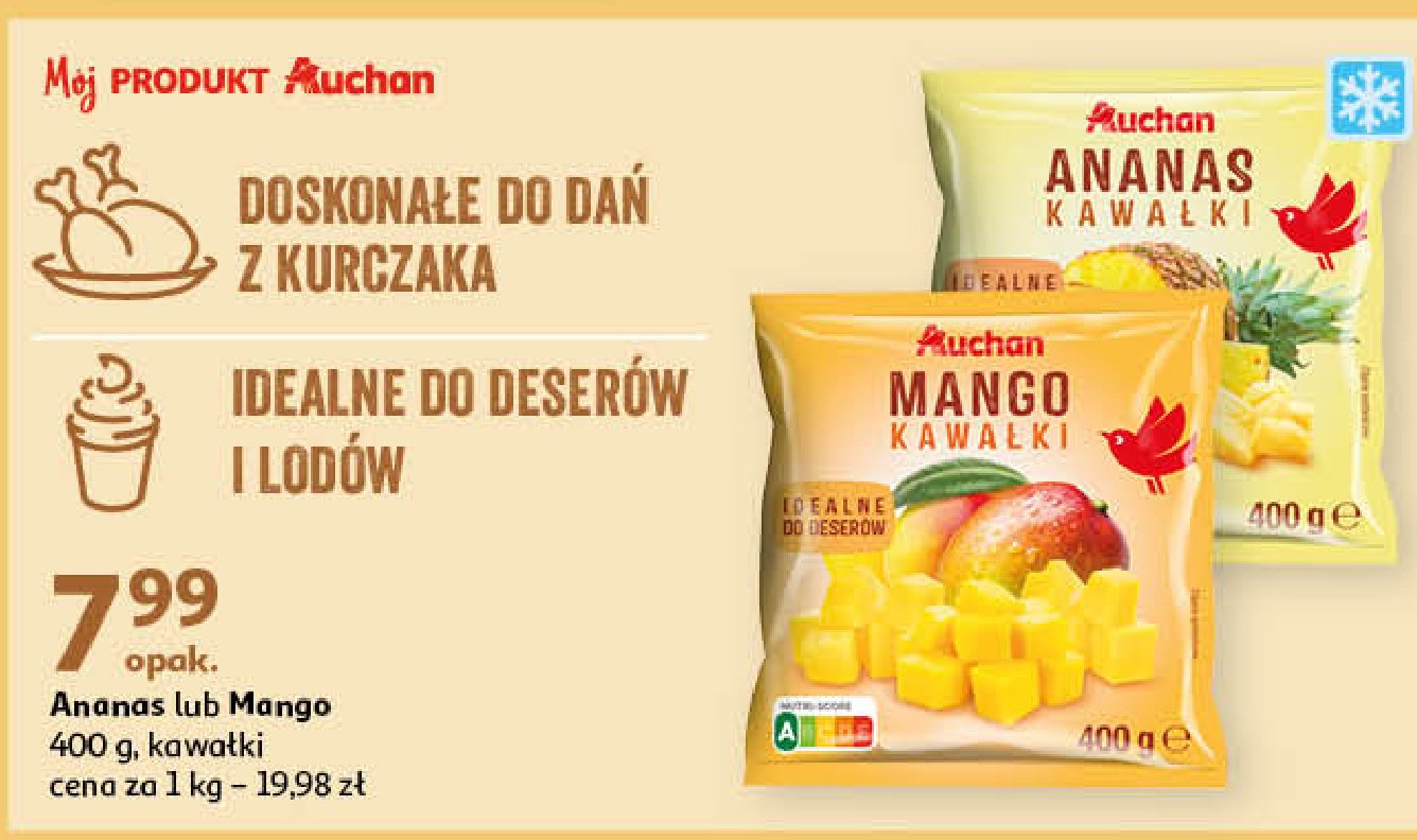 Ananas kawałki Auchan różnorodne (logo czerwone) promocja