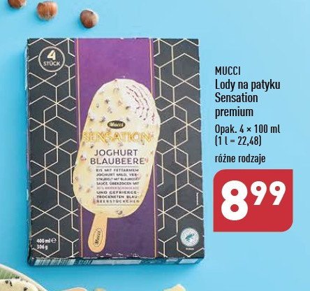 Lody jogurt borówka Mucci sensation promocja w Auchan