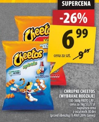 Chrupki Cheetos (wybrane rodzaje) 130-160g promocja w Arhelan