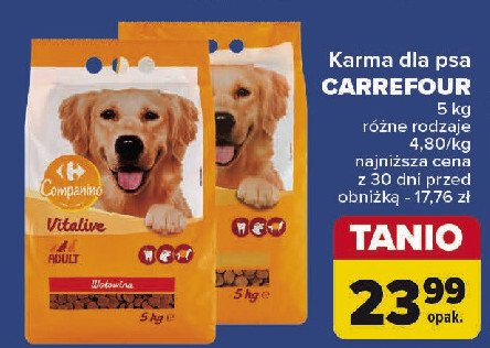 Karma dla psa drób CARREFOUR COMPANINO promocja