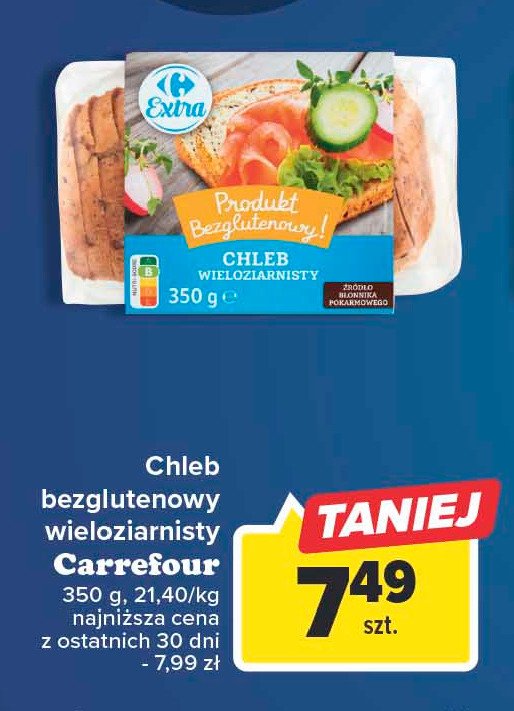 Chleb bezglutenowy wieloziarnisty Carrefour extra promocja