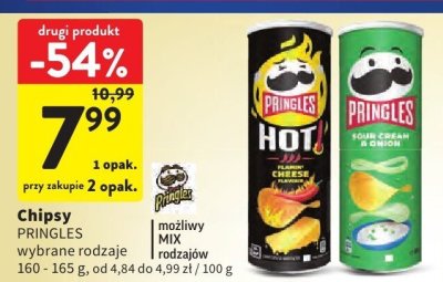 Chipsy PRINGLES wybrane rodzaje promocja w Intermarche
