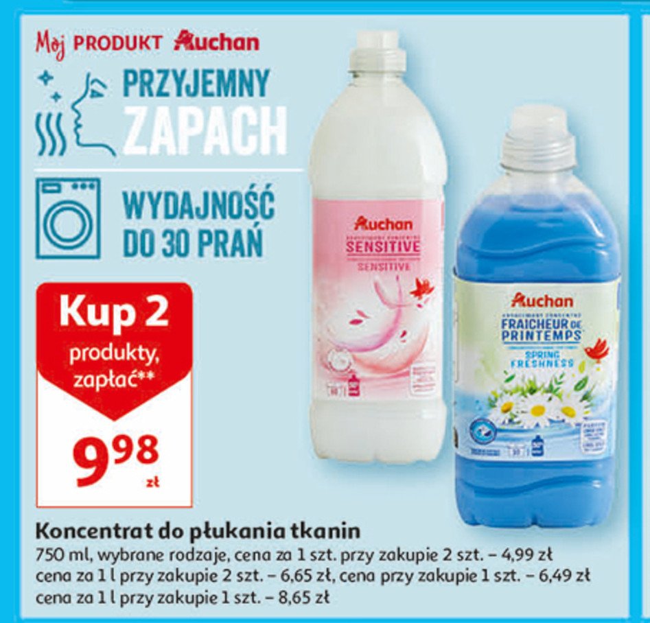 Koncentrat do płukania sensitive Auchan promocja