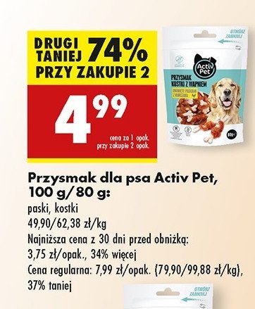 Kostki mięsne z kurczakiem Activ pet snacks promocja w Biedronka