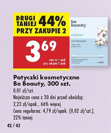 Patyczki higieniczne Be beauty Be beauty care promocja w Biedronka