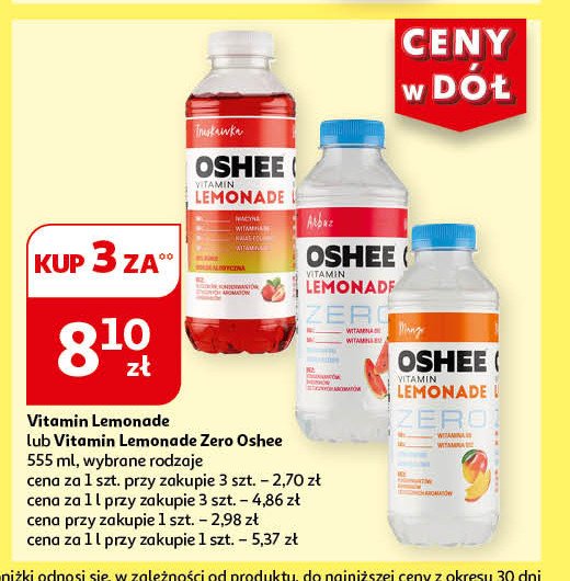 Napój cytryna limonka Oshee vitamin lemonade zero promocja