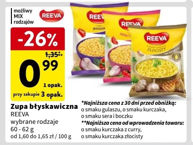 Zupa o smaku kurczaka z curry Reeva promocja