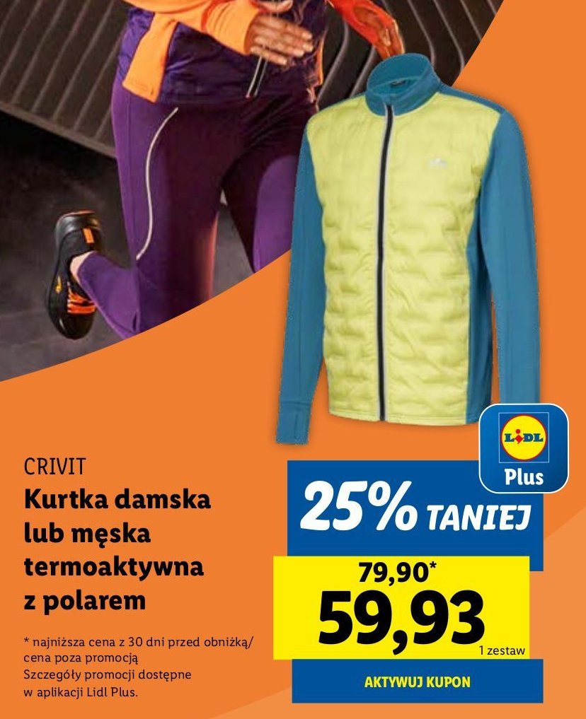 Kurtka damska termoaktywna z polarem Crivit promocja w Lidl
