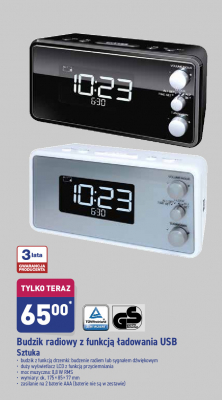 Budzik radiowy z funkcj膮 艂adowania usb promocja