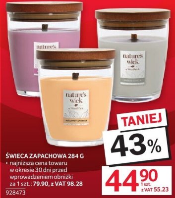 Świeca zapachowa 284 g Nature's Wick promocja w Selgros