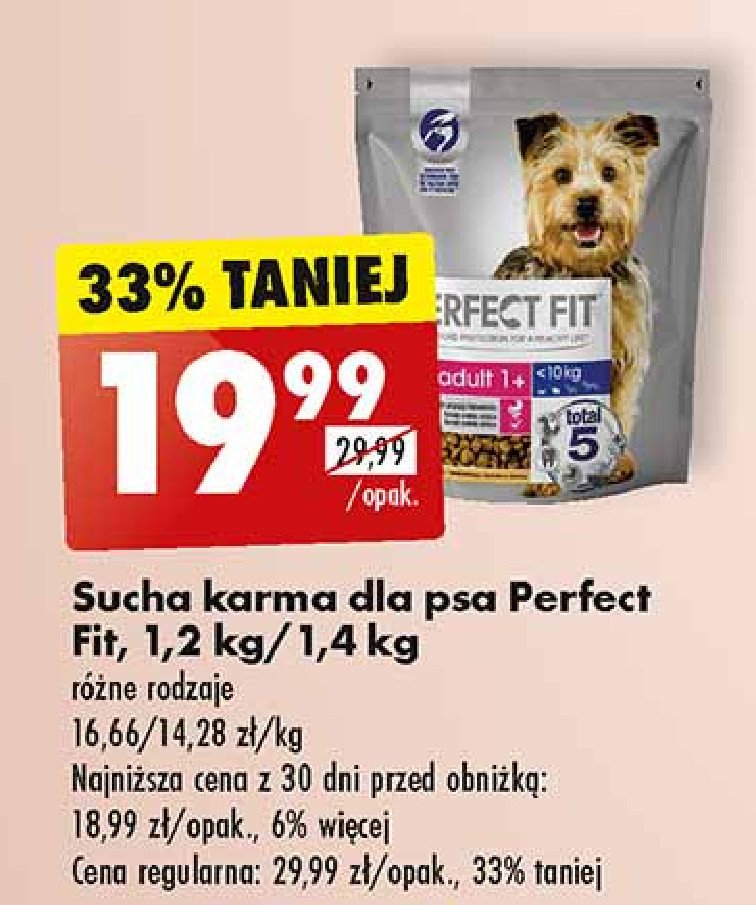Karma dla psa poniżej 10 kg adult 1+ Perfect fit promocja