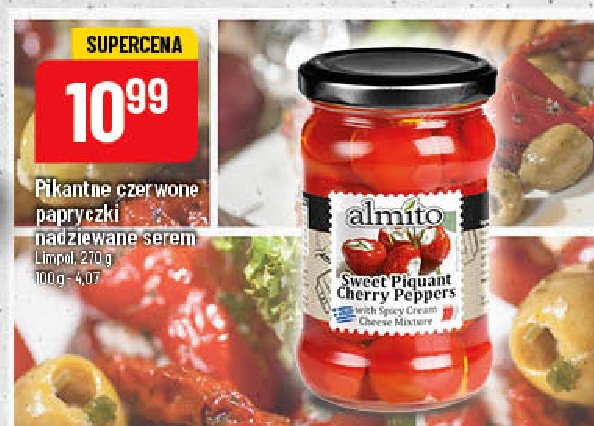 Papryczki czerwone ostre nadziewane kremowym serem Almito promocja