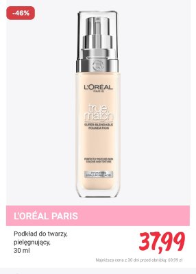 Podkład do twarzy, pielęgnujący L'ORÉAL PARIS True Match promocja w Rossmann
