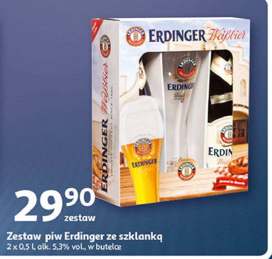 Piwo + szklanka Erdinger weissbier promocja