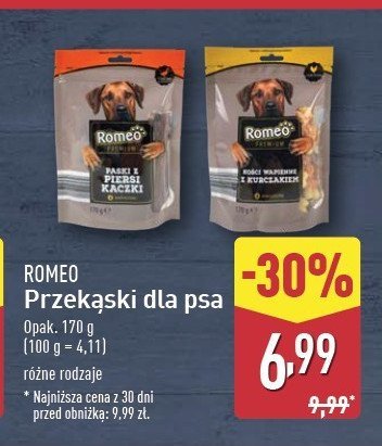 Przekąska dla psa paski z piersi kaczki Romeo (karma) promocja