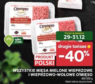Wszystkie mięsa mielone wieprzowe i wieprzowo-wołowe Olmieso promocja w Stokrotka